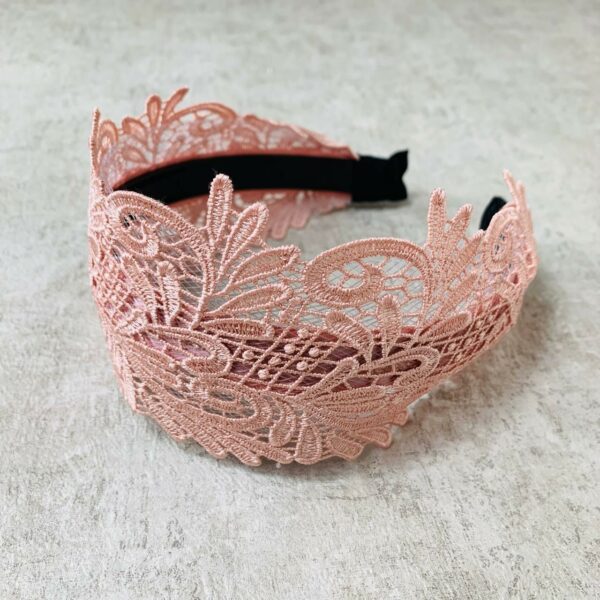 Haarreifen Spitze rosa – Bild 2
