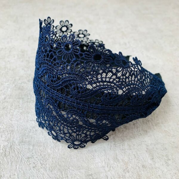 Haarreifen Spitze breit navyblau – Bild 2