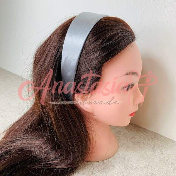 Haarreifen Satin grau